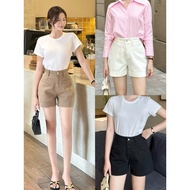 THE QUAO Women's High Waist A-Line Flared Jeans Shorts 3 Colors S0507_719