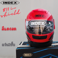 หมวกกันน็อคINDEX 811 แว่น2ชั้น  I shield  สีดำด้าน สีดำเงา สีขาว สีเทาเงา สีเทาด้าน สีน้ำเงินด้าน และสีแดงสด