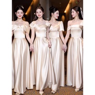bridesmaid dress plus size bridesmaid dress Champagne Bridesmaid Dress - Spring/Summer Satin Gown | 