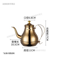 KY@🧶Golden Palace Pot for Teppanyaki, Long Mouth Pot, Hand Coffee Pot, Silver Stainless Steel Thin Mouth Pot, Oiler BY7W