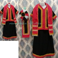 Baju Bidayuh Tradisional Moden Dayak Borneo Sarawak 4in1 Kanak-Kanak