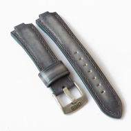 用於 ORIS Aquis 的灰色錶帶，真皮