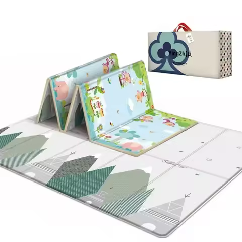 Double-sided Kids Rug Soft Foam Carpet Game Playmat Waterproof Baby Play Mat Foldable Child Crawling