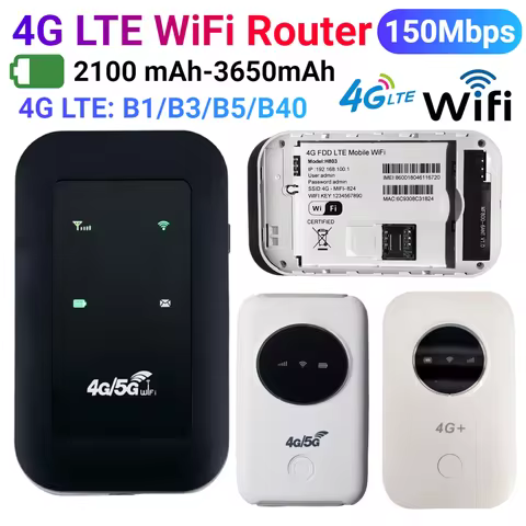 4G LTE Pocket Mobile Hotspot Up To 10 Users 150Mbps Portable WiFi Hotspot with SIM Card Slot Wireles