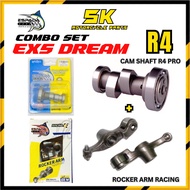 RACING CAM + ROCKER ARM EX5 DREAM WAVE100 COMBO SET SPEC 53MM 56MM ESPADA CAMSHAFT R4 PRO