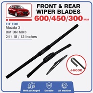 Front Rear Wiper Blades For Mazda 3 MK3 BM BN 2013 2014 2015 2016 2017 2018 Mazda3 Axela Brushes Win