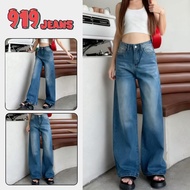919JEANS Seluar Jeans Biru Gelap Model 919JEANS Seluar Panjang Pelajaran Silinder Asas Fesyen Sederh