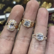 Cincin berlian putih amero bulat petak putih