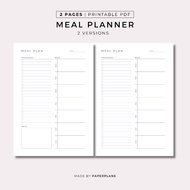 Meal Planner, Weekly Meal Planner, Minimalist Planner