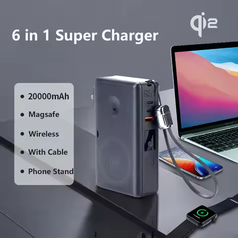 15W Magnetic Wireless Power Bank 65W GaN Wall Charger Qi2 Fast Charging Powerbank for iPhone 16 15 i