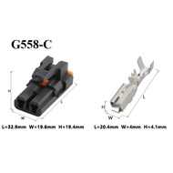 G558-2.8mm black 2p 2-hole car connector mining jack