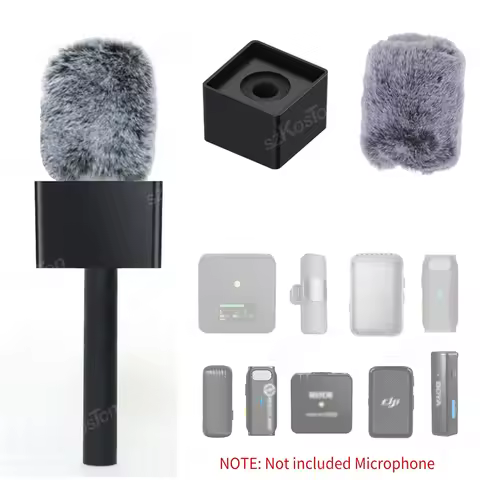 Wireless Lavalier Microphone Handle for DJI Mic 3 Rode Wireless GO Mic with Windproof Hair Cover for