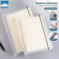 A5/B5 Loose Leaf Binder Notebook Refillable Metal Clip Binder Detachable Notebook Ring Binder