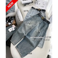 ELWYN women's baggy curved jeans, youthful, dynamic blue wide-leg curved jeans, size S M L SPG22