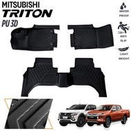 PU 3D พรมปูพื้นรถยนต์ MITSUBISHI TRITON 4D 2015-2022 พรมกันลื่น พรมกันนํ้า พรมรถยนต์