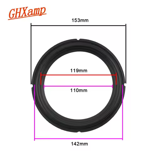 Ghxamp 6.5 inch Speaker Rubber Edge Suspension 153mm Soft Surround Side Speaker Repair Parts For JBL