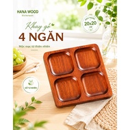 HANA WOOD 4 COMPARTMENT WOODEN PLATE