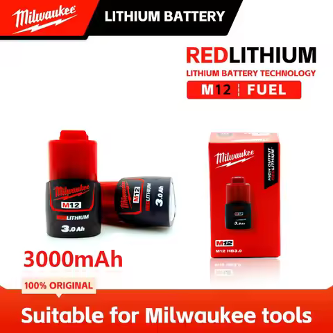 Original Milwaukee M12 battery 12V 2AH, 3AH, M12HB2, M12HB3 M12-18FC charger 48-11-2402 48-11-2411 M