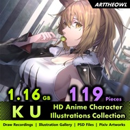 🔥 Digital Illustration Art - KU 🔥 Anime Figure | CG Art Digital Drawing Book | Smart Drawing Tablet