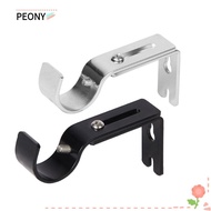 PEONIES Curtain Rod Brackets, Hanger for 1 Inch Rod Adjustable Curtain Rod Holder,  Hardware Home Metal Drapery Rod Holders for Wall