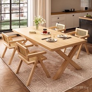 Table Large Board Table Modern Simple Table Household Dining Table Rectangular Log Style Dining Tabl