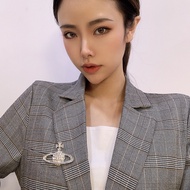 Influencer Empress Dowager West Saturn Saturn Cross Brooch ins Trendy Classy All-Match Suit Accessor