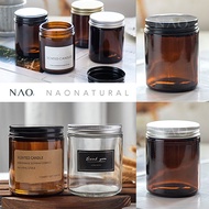 Candle Glass Jar 100ml 250ml Amber Clear Transparent Bottle Bekas Botol Balang Kaca Lilin