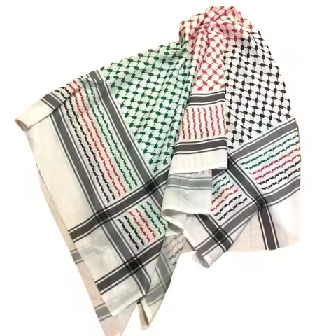 Adult Palestinian Pray Scarf for Church Winter Outdoor Travel Turban with Houndstooth Pattern Cold W