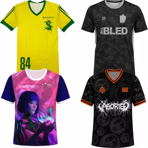 Sepultura 84 Soccer Jersey & The Bled Pass The Flask & Aborted 666 Football Jersey & Destruction Lot