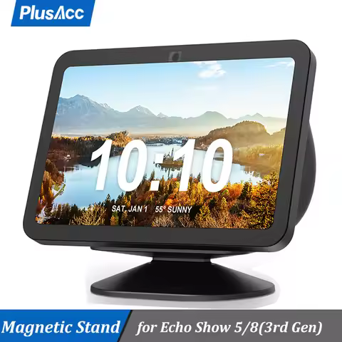 PlusAcc Magnetic Stand for Echo Show 5 8 (3rd Gen) with Swivel Tilt Adjustable Function to Get Good 