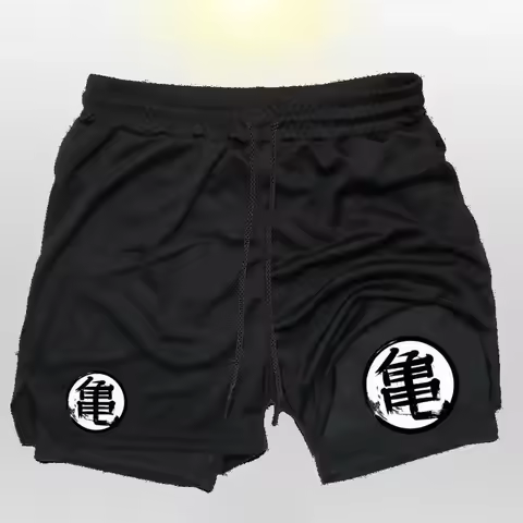 Wukong Anime Running Shorts Men's Gym Training 2-in-1 Sports Shorts Quick drying Sports Slow Running
