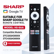 Replacement Remote Control HS-8AA Suitable For SHARP Google TV 2TC32GH3000X 2TC43GH3000X With Voice 
