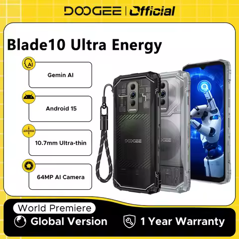Global Version DOOGEE Blade10 Ultra Energy Rugged Phone Gemini AI 10.7mm Ultra-thin 6150mAh Battery