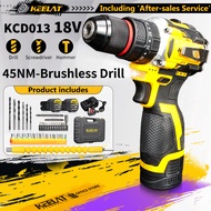 KEELAT KCD013 Brushless Cordless Drill Impact Drill - Professional 45N.M Torque with 3/8" Chuck & 18