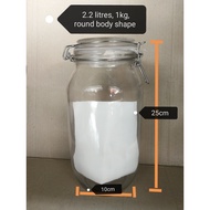 GLASS Jar with lid sealed 2.2 Litres super tight/Balang kaca 2.2 litres sangat ketat /24 hrs deliver