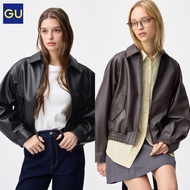 【Direct From Japan】GU Faux Leather Harrington Jacket