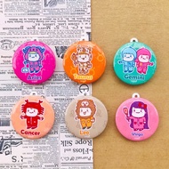 逗趣胸章/鑰匙圈吊飾 -可愛12星座