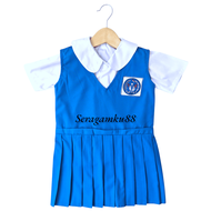 Seragam TK Nasional Biru Binhur / Seragam TK Putih Biru Pendek / SERAGAM ANAK TK PEREMPUAN