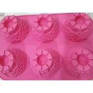 6 Cavity Silicone Non Stick Castle Mould - Handmade Soap, Jelly, Cake, Chocolate, Ice Cube, Ice Crea