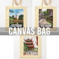 Vietnam Hanoi Souvenir 12oz Canvas Bag Tote Bags Cotton Shopping Shoulder Bag