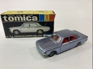 Tomica迷你車No3皇冠超豪華（元藍）1A輪紅色座椅帶盒