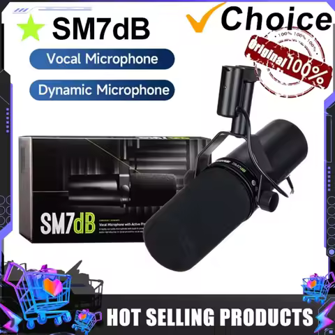 SM7dB Dynamic Vocal Microphone w/Built-in Preamp for Streaming, Podcast, & Recording, Wide-Range Fre
