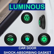 2-12Pcs Luminous Car Door Soundproof Patch Shock Absorption Gasket Rubber Stickers Anti Collision Pa