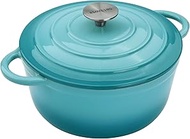3 QT Enameled Cast Iron Dutch Oven with Lid Round Dutch Oven Big Dual Handles Classic Round Pot for 