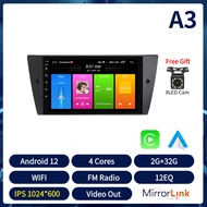 Acodo Android12 9นิ้ว2DINวิทยุติดรถยนต์สำหรับBMW 3Series E90รถเครื่องเล่นวิดีโอระบบนำทางGPS CarPlay Android Autoหน้าจอIPS WiFi 4G Bluetooth AM FM RDSระบบเสียงสเตอริโอHeadunitควบคุมล้อพร้อมกรอบปลั๊กแอนด์เพลย์Android12พัดลมระบายความร้อนเครื่องเสียงติดรถยนต์