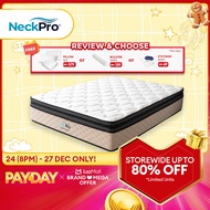 NeckPro Haurun Lite Pocket Spring Mattress |14 Inches (35cm) | Hexa-Coil™ + Moira-Foam™ Plush-Top Cu