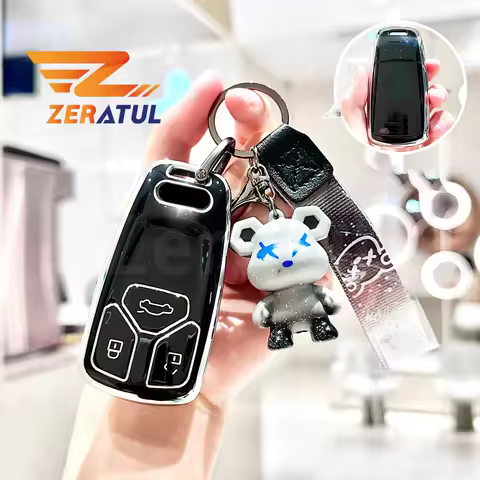 Soft TPU Car Smart Key Case Cover Fob Shell Bag for Audi TT TTS RS 8S A4 A4L A5 A6 Q5 Q7 S4 S5 S7 B9