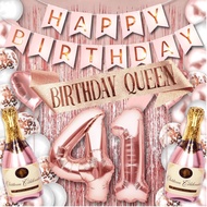 (SG SELLER) 41st Birthday Decorations, 41st Birthday Balloon, Rose Gold Birthday Decorations Set 41 