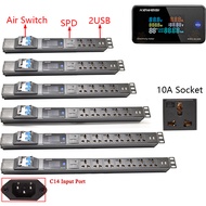 Cabinet rack C14 interface 16A air switch 2/3/4/5/6/7/8/9/10/11/12 way universal socket 2 USB power distribution unit (PDU) power board unit