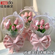 Hodo Valentine's Day Gift Tulip Hug Bucket diy Simulation Bouquet Acrylic Ball Butterfly Girlfriend/